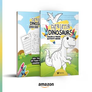 Cute Little Dinosaurs Color & Trace Activity Book