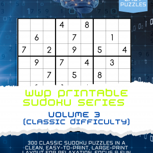 Printable Sudoku Series Vol 3 (Classic)